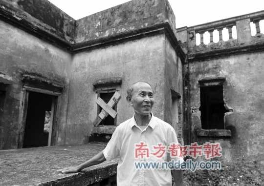 珠海白石街，古建築的房屋牆面已經嚴重破壞。