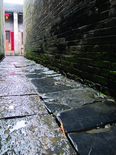 雨洗青石
