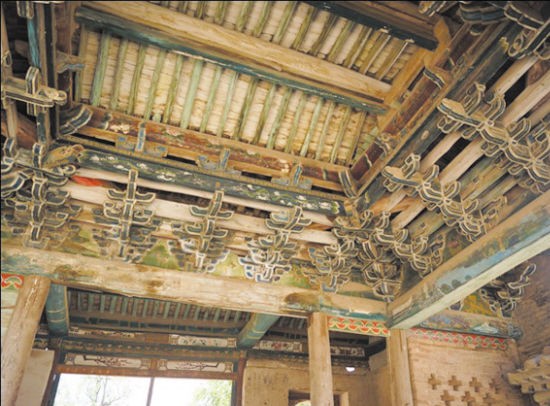 山西六合村清代戲台細部