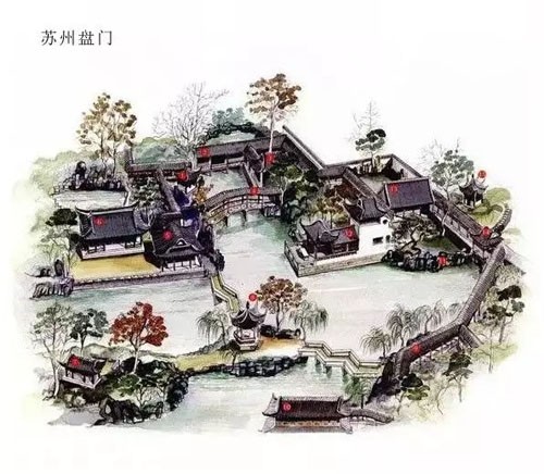 用剖視畫出來的中國古建築