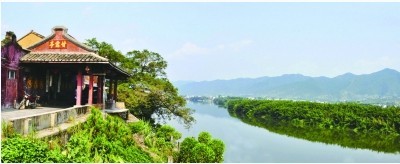松口古鎮街區上壩頭清代甘露亭因山歌好手常在此對歌而遠近聞名