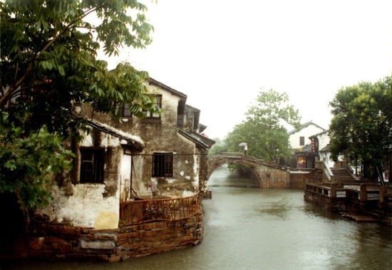 雨中雙橋