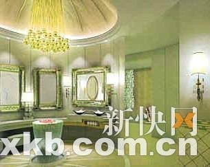 每層樓都用不同材料裝飾，以打造不同風格