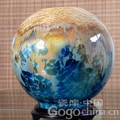 寶石釉窯變結晶之精彩天成聚寶瓶 色釉花瓶