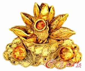 金荷葉小插一對