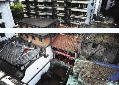 被高樓圍住的都城隍廟