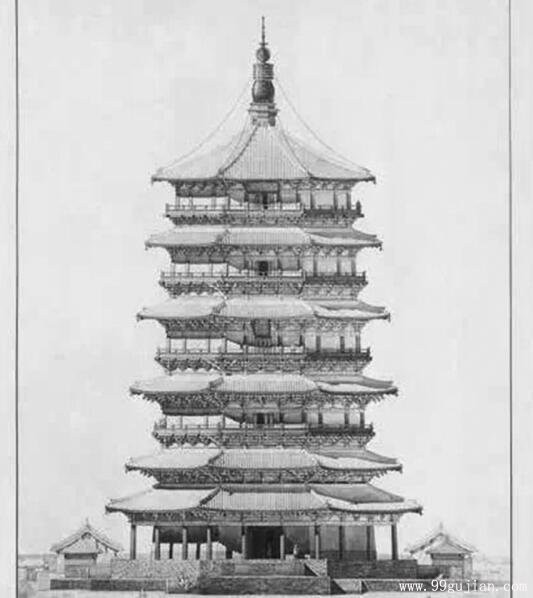 梁思成《圖像中國建築史》手繪圖